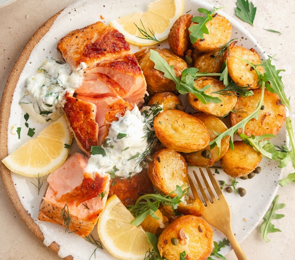 Seared Salmon & Roast Potatoes