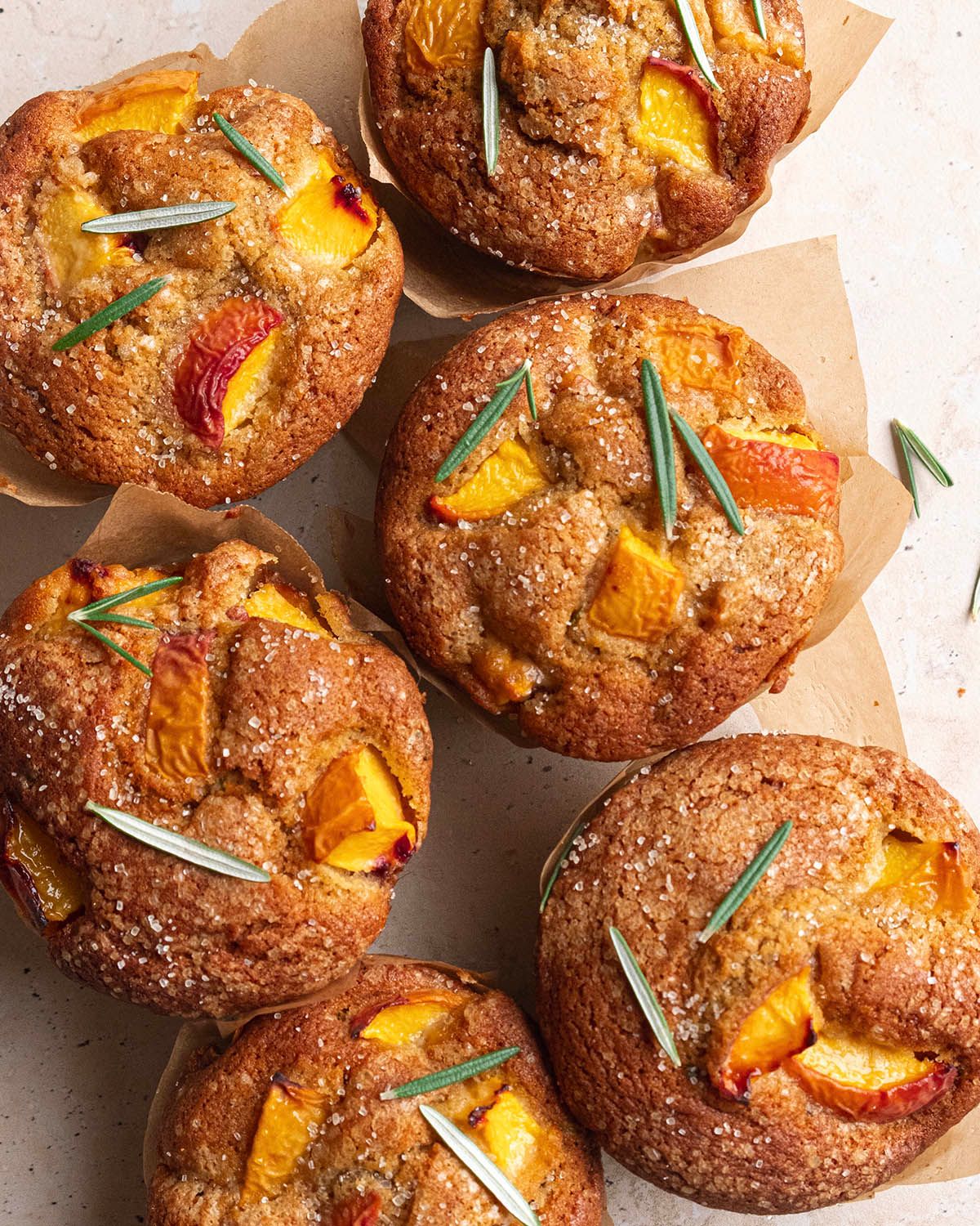 Peach, Rosemary & Olive Oil Muffins