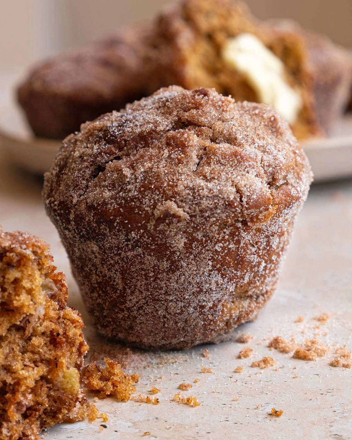 Cinnamon Crunch Brown Butter Banana Muffins