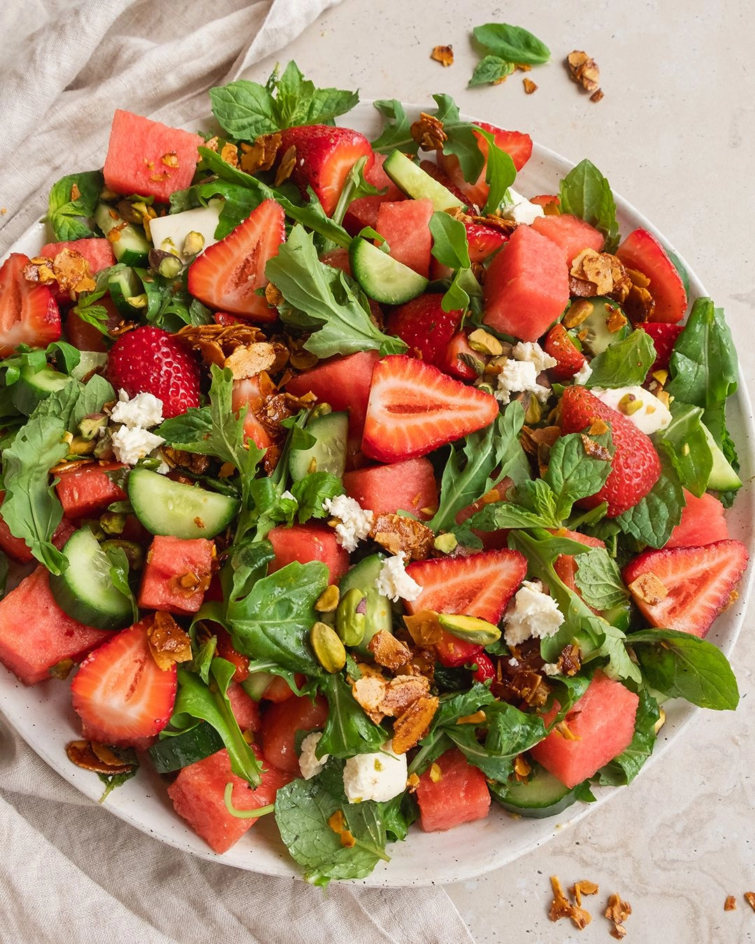 Strawberry, Watermelon & Feta Salad