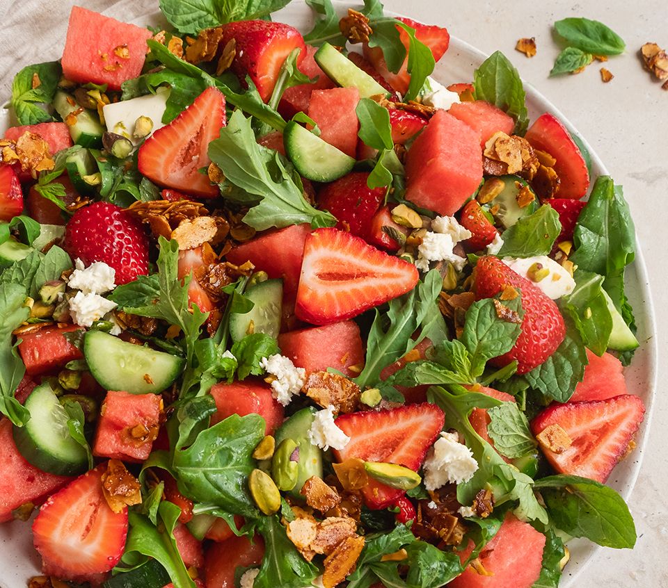 Strawberry, Watermelon & Feta Salad