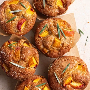 Peach, Rosemary & Olive Oil Muffins