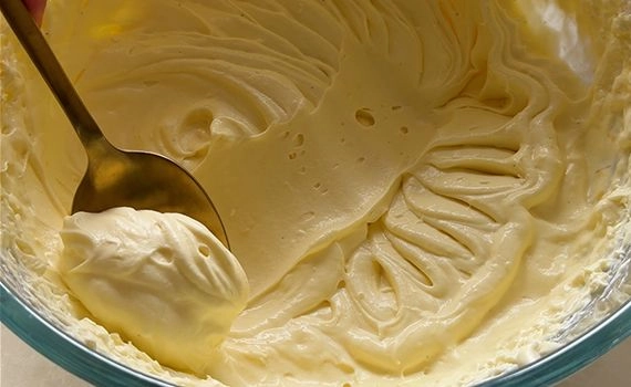A bowl of cheesecake citrus cream