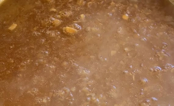 Reducing the cooking liquid to a sauce