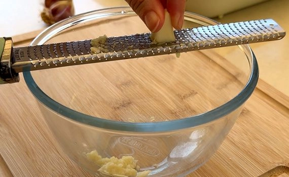 Grating garlic