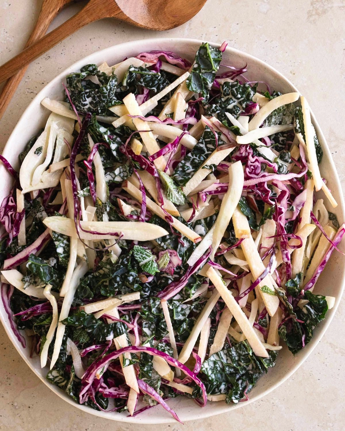 Apple Cabbage Slaw with Creamy Mayo Dressing