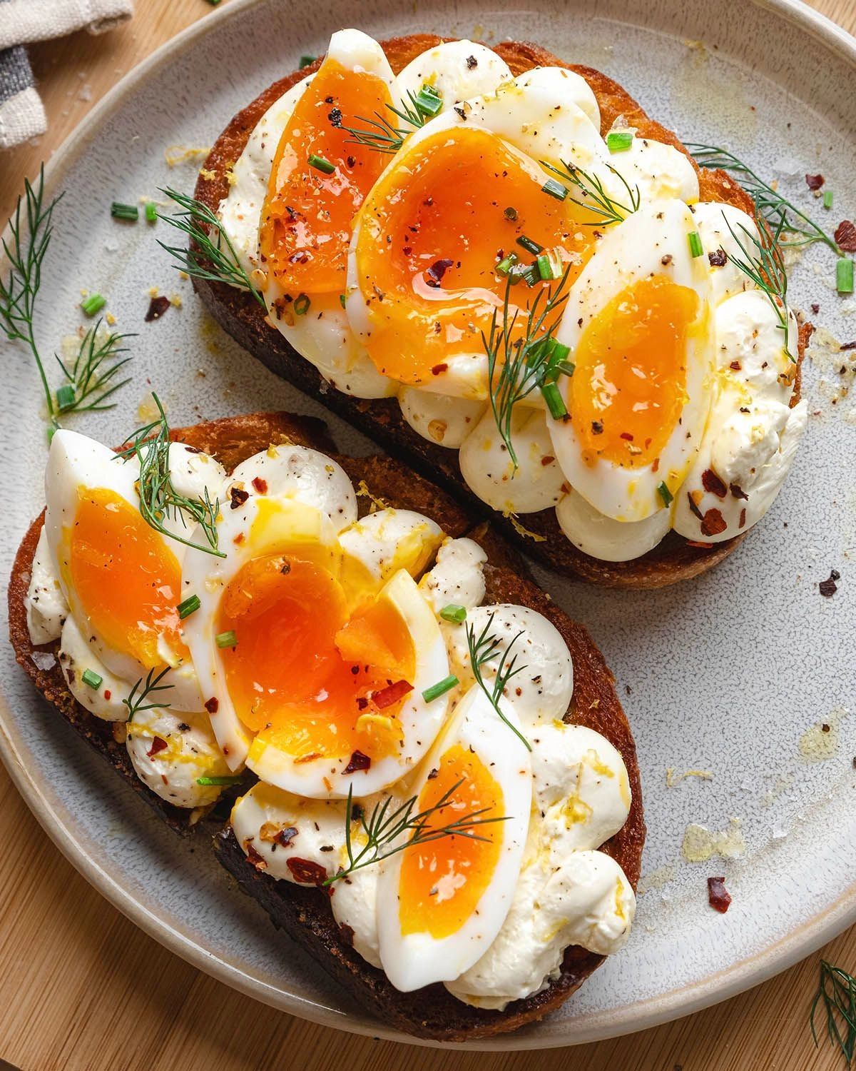 Jammy Eggs and Feta on Toast