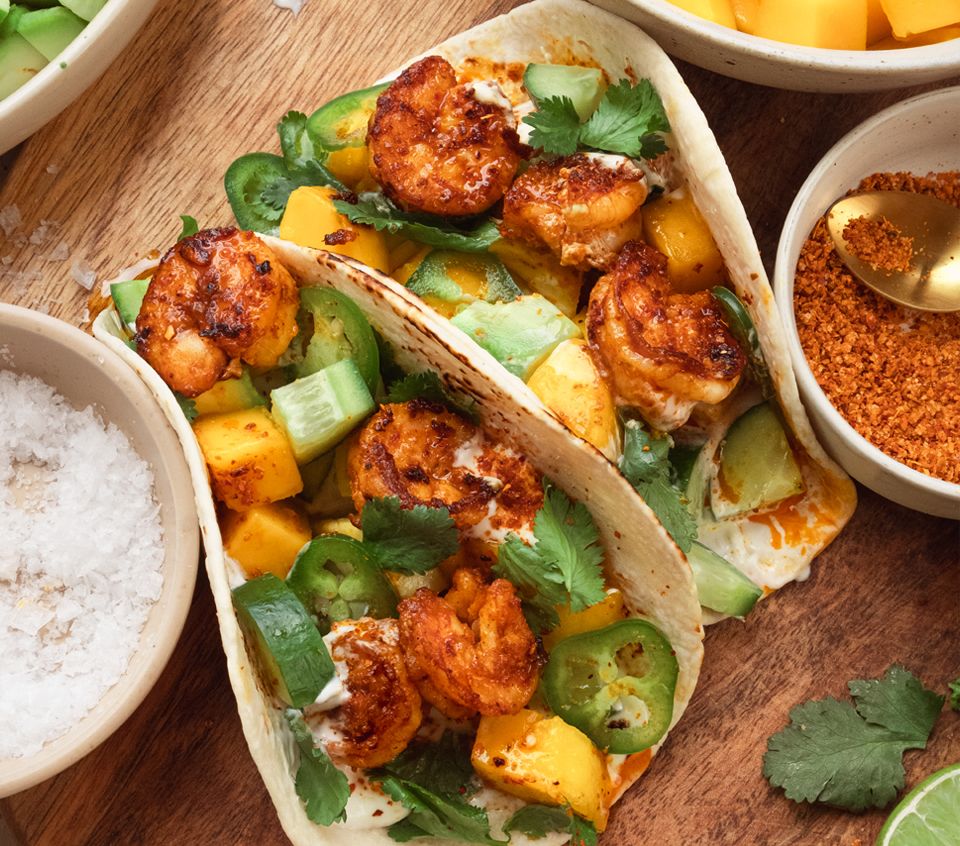 Smoky Garlic Prawn Tacos