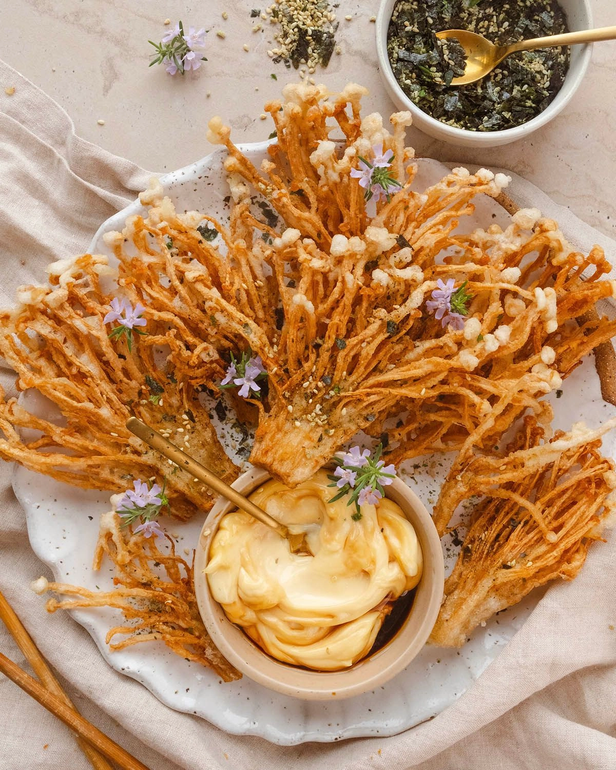 Crispy Fried Enoki Mushrooms