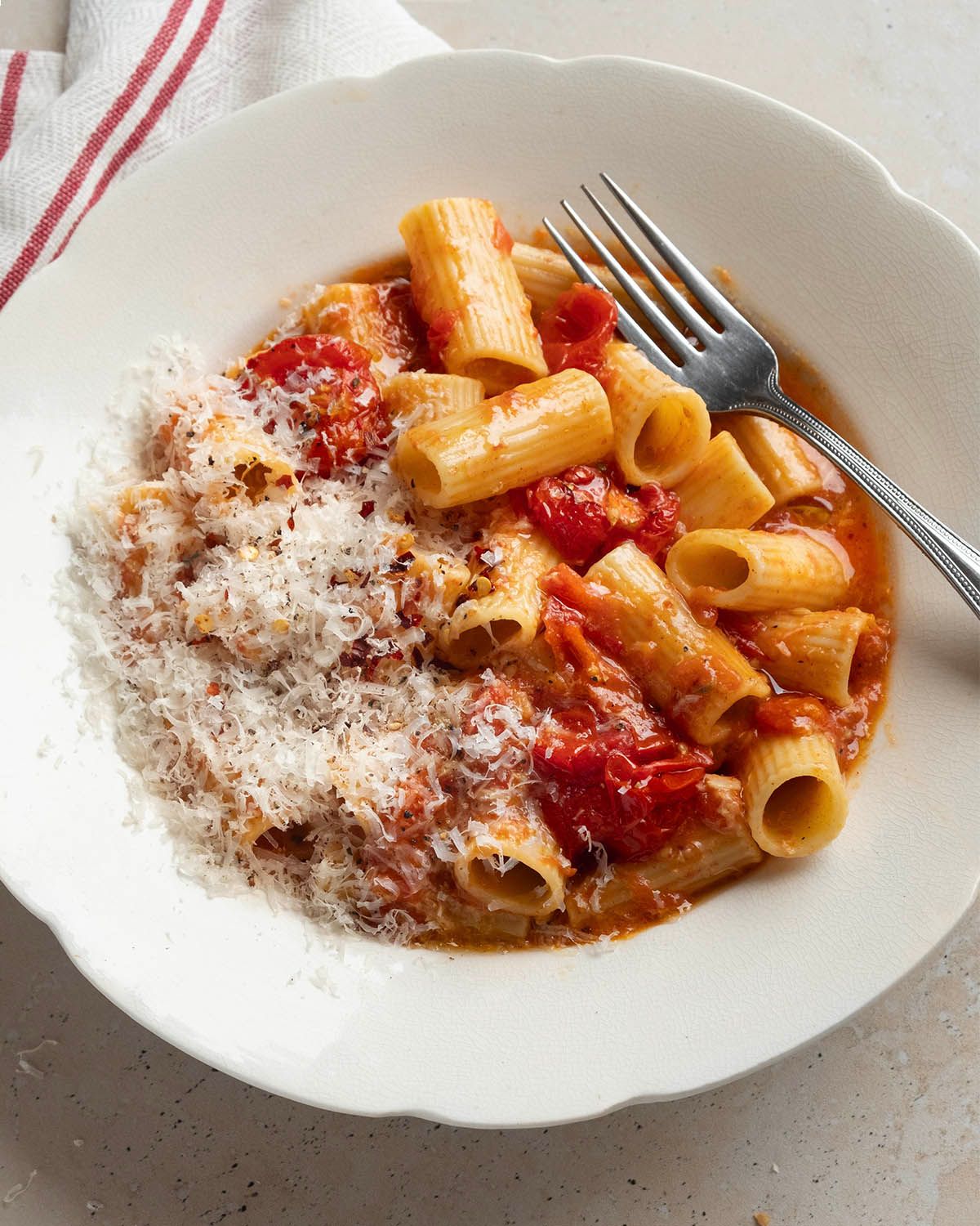Roasted Tomato Rigatoni Arrabbiata