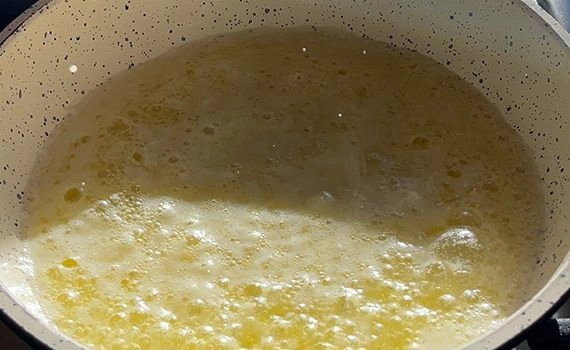 Butter melting in a pan