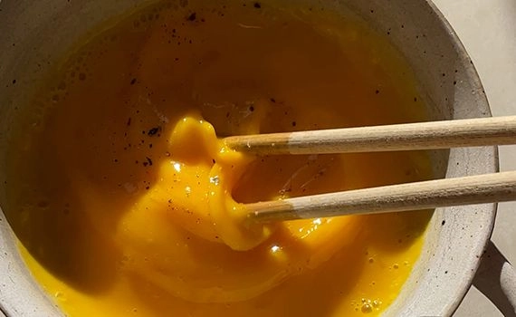 Eggs being whisked 
