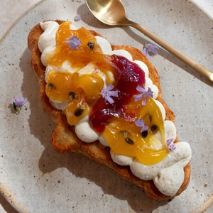 Jam Croissants with Vanilla Creme Fraiche