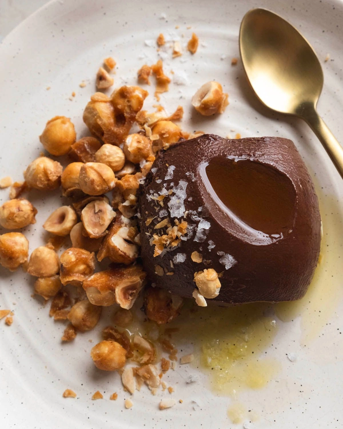 Dark Chocolate Cremeux with Caramelised Hazelnuts