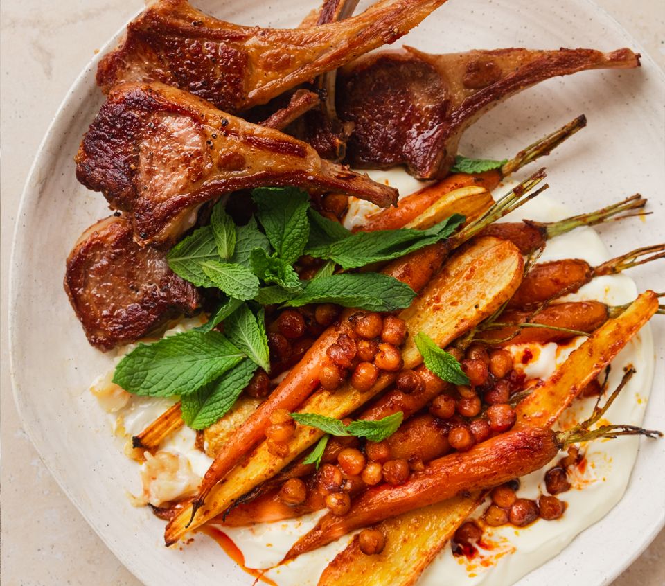 Lamb Cutlets & Harissa Roast Vegetables