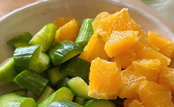 Cucumber orange and ginger salad