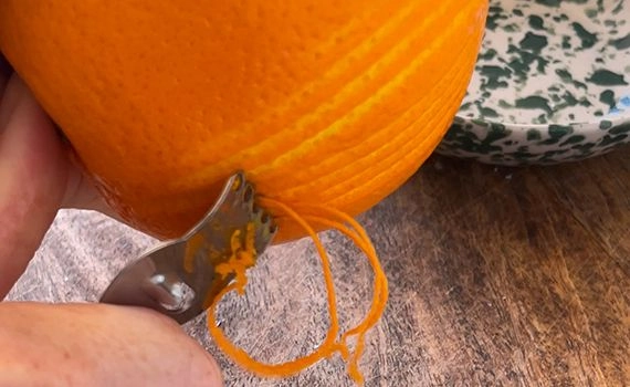Zesting an orange